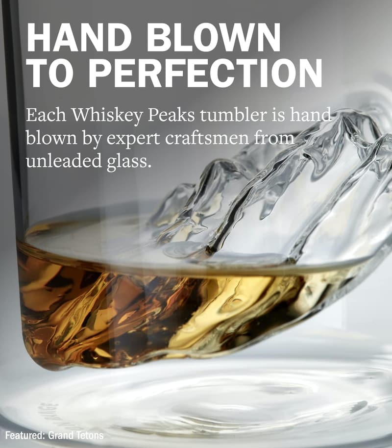 Rockies Mountain Bar Glasses Set - Lead-Free Crystal, 11.5 oz