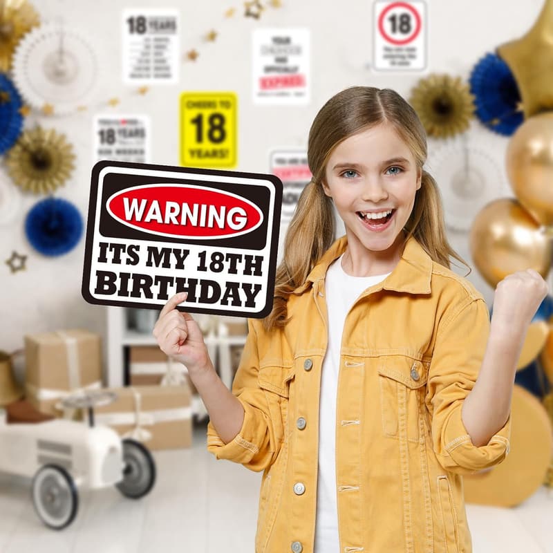 18th Birthday Party Decorations - 9PCS Wall Signs & Banner