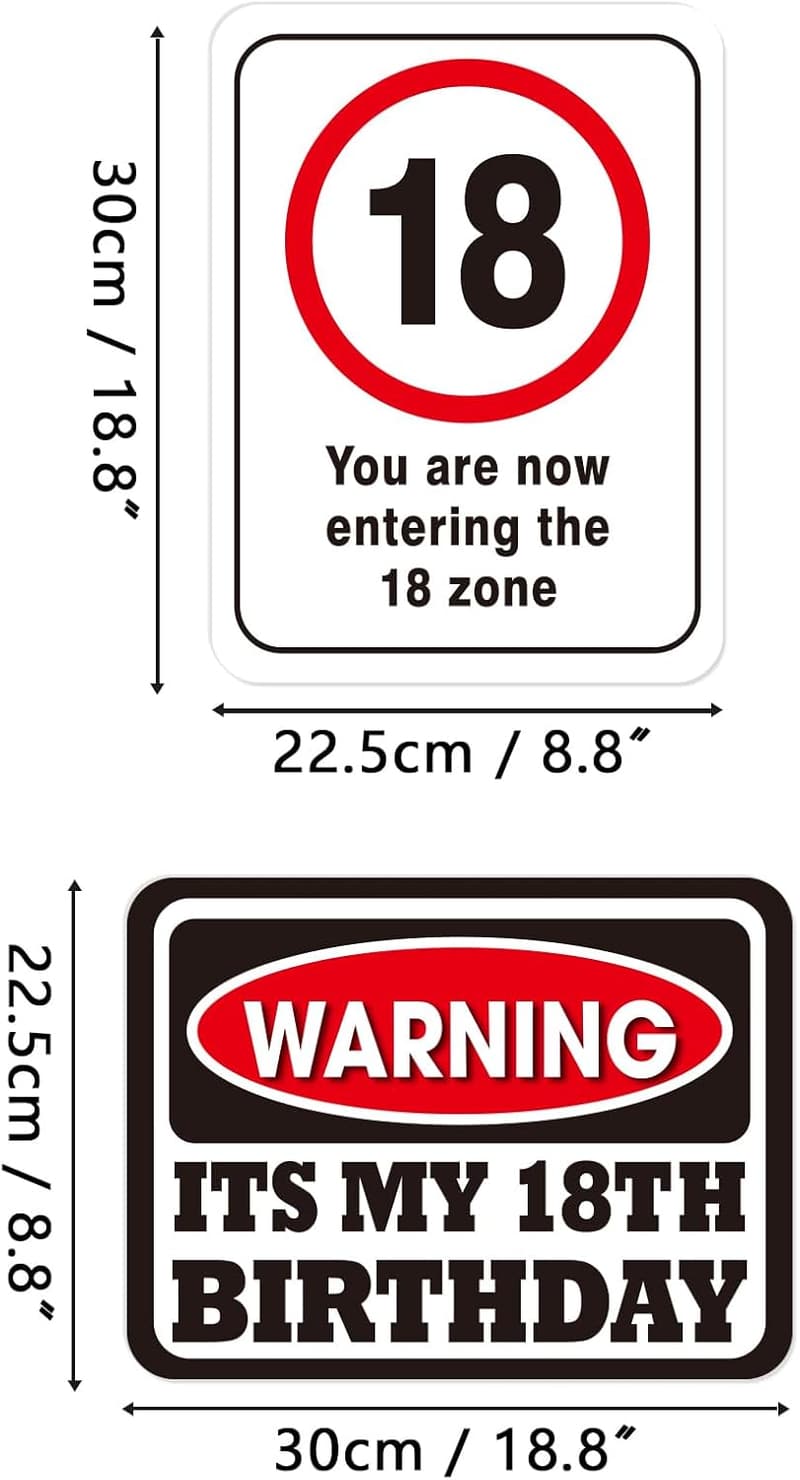 18th Birthday Party Decorations - 9PCS Wall Signs & Banner