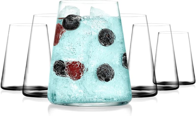 Premium 17oz Highball Drinking Glasses Set of 6