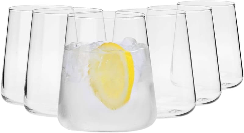 Avant-Garde Set of 6 Lightweight Crystal Drinking Glasses