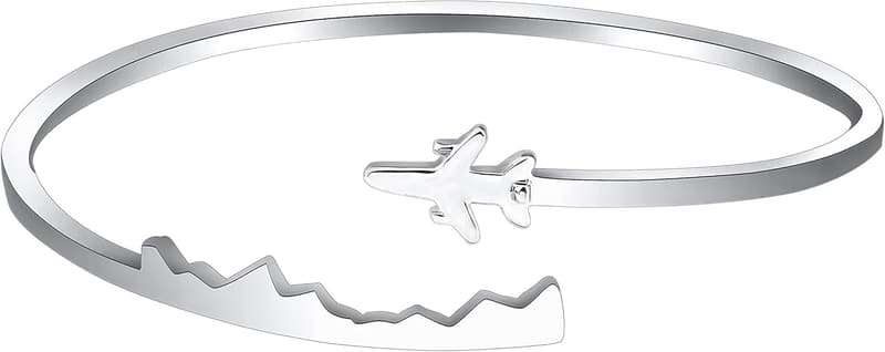 Aviation Open Cuff Bracelet for Travel Enthusiasts