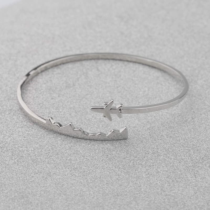 Aviation Open Cuff Bracelet for Travel Enthusiasts