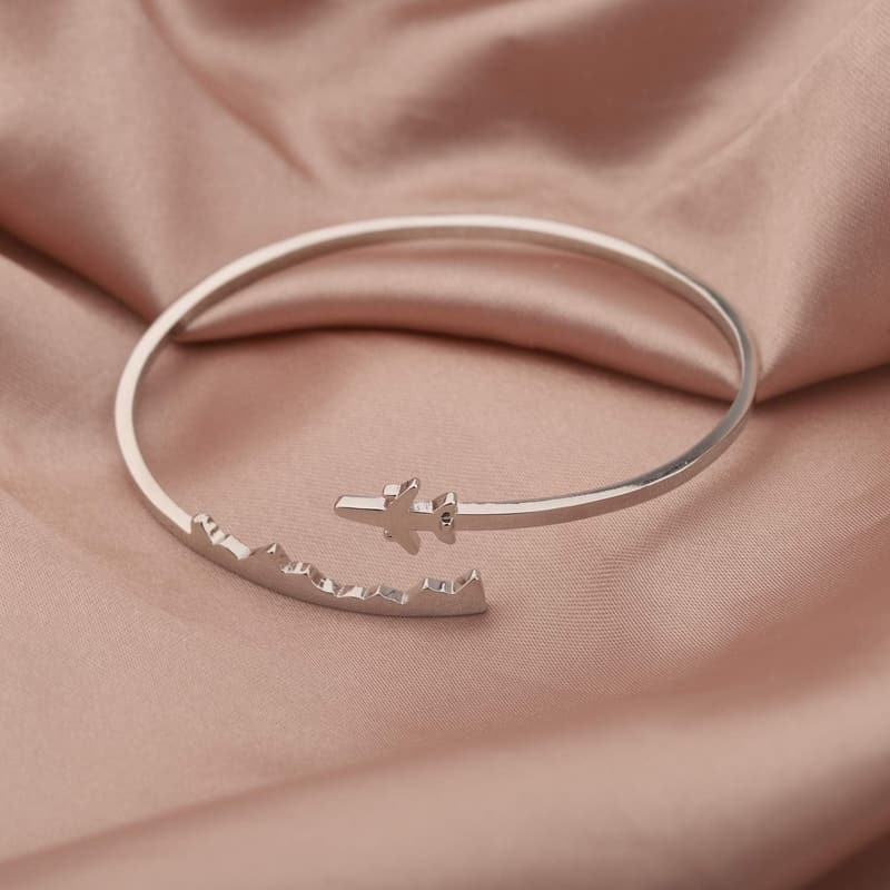 Aviation Open Cuff Bracelet for Travel Enthusiasts