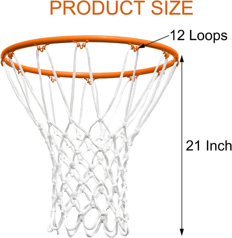 Heavy-Duty Outdoor Basketball Net Replacement, All-Weather