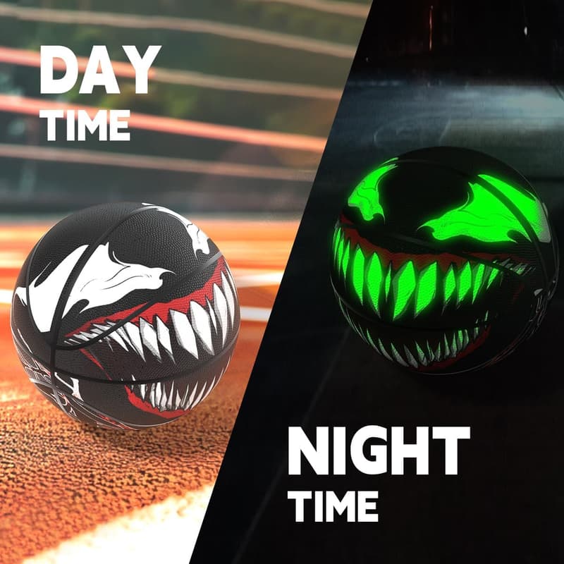 Luminous Glow-in-the-Dark Basketball with Pump & Bag, Size 7