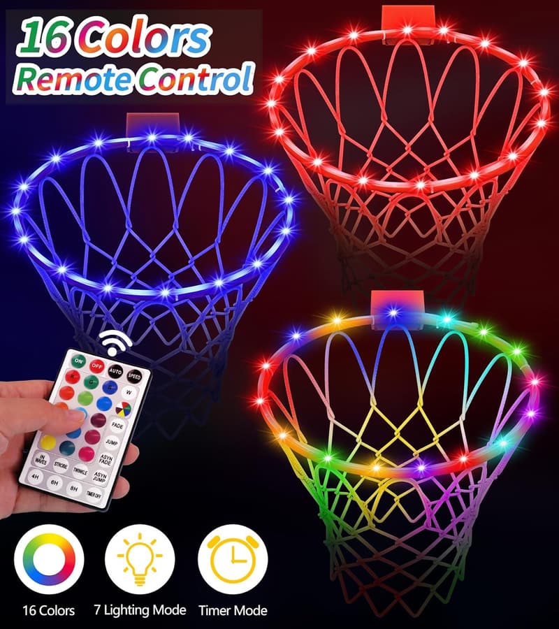 Waterproof LED Basketball Hoop Light with Remote Control