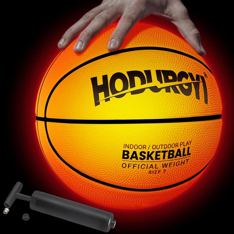 Glow in the Dark Basketball with Pump - Fun Sports Gift for Kids