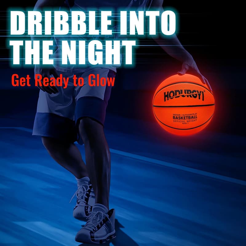 Glow in the Dark Basketball with Pump - Fun Sports Gift for Kids