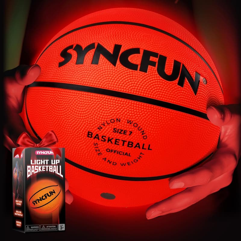 Glow in the Dark Basketball for Boys – Light Up Night Games
