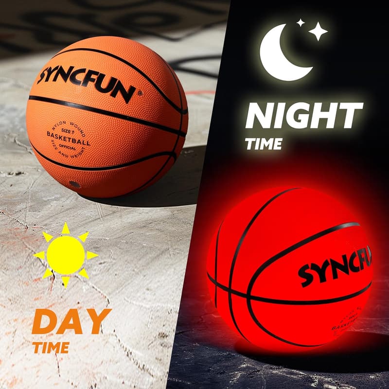 Glow in the Dark Basketball for Boys – Light Up Night Games