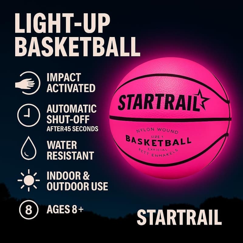 Glow in the Dark LED Basketball – Size 7 for Kids