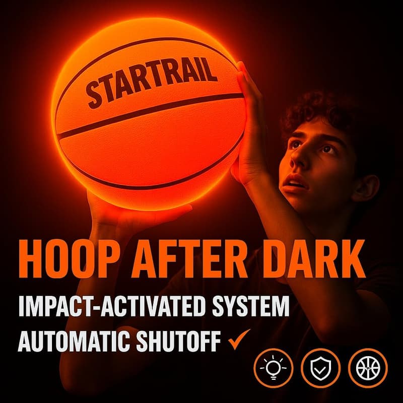 Glow in the Dark LED Basketball - Size 7 for Kids