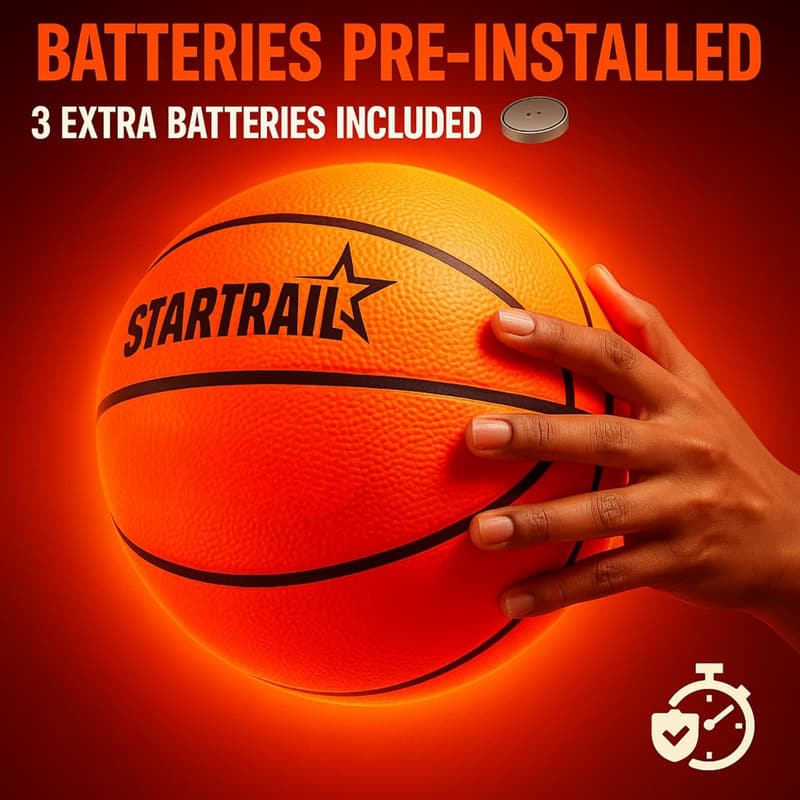 Glow in the Dark LED Basketball - Size 7 for Kids