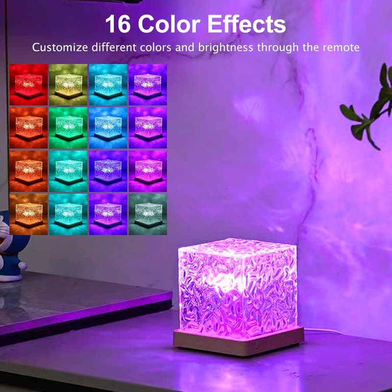 Aurora Glow Lamp: Corded Ocean Wave Projector with 16 Colors
