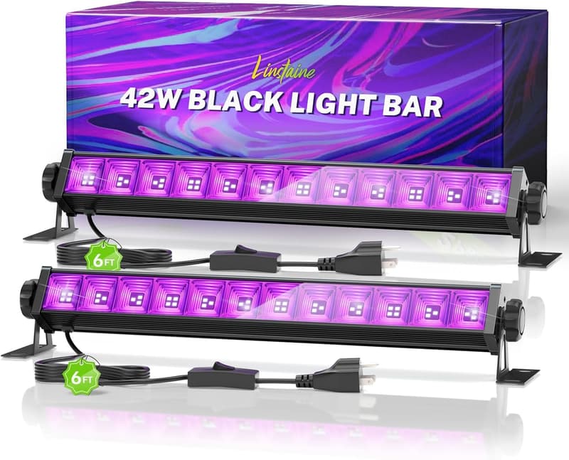 42W LED Black Light Bar - 2 Pack for Halloween Decor & Parties