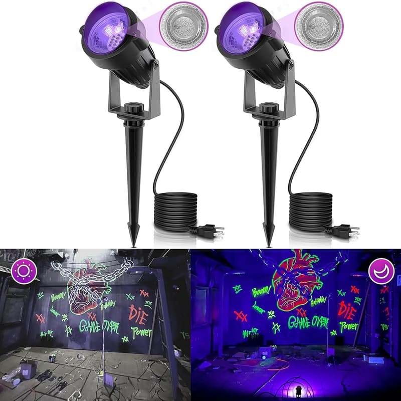 LOHAS 10W UV Blacklight Landscape Lighting for Glow Parties
