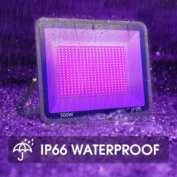 500W Outdoor Waterproof Black Lights - 2 Pack for Parties