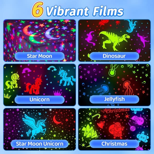 Kids' Star Projector Night Light with 96 Modes & 360° Rotation