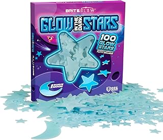 Glow-in-the-Dark Blue Stars for Kids' Easter Baskets - 100PK