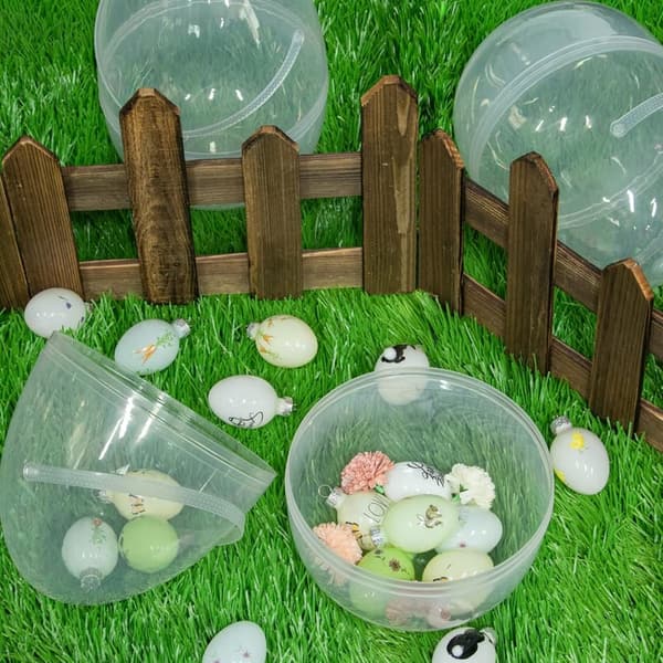 Extra Large 10-Inch Clear Fillable Easter Eggs - Set of 3