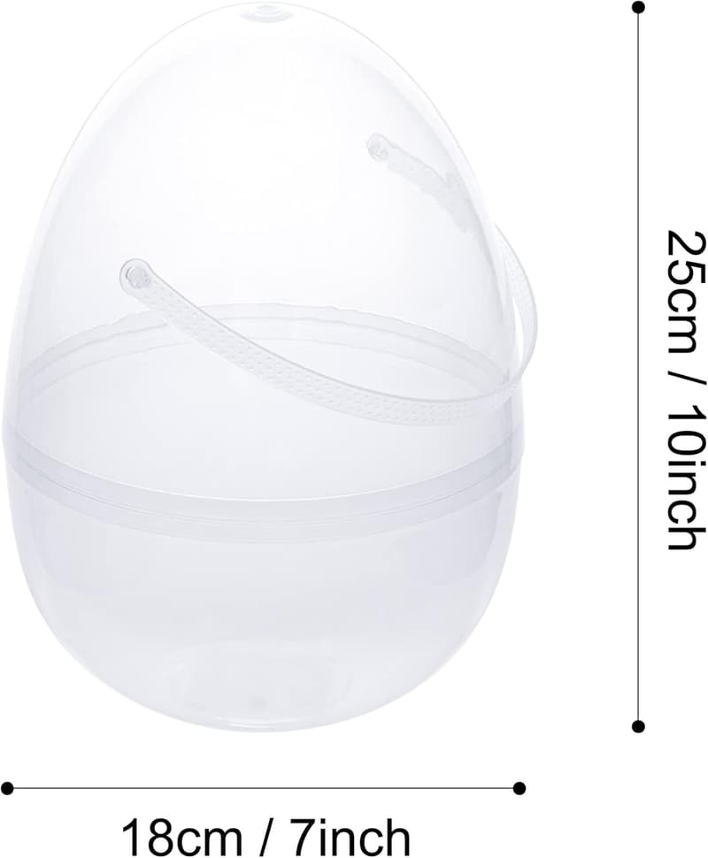 Extra Large 10-Inch Clear Fillable Easter Eggs - Set of 3