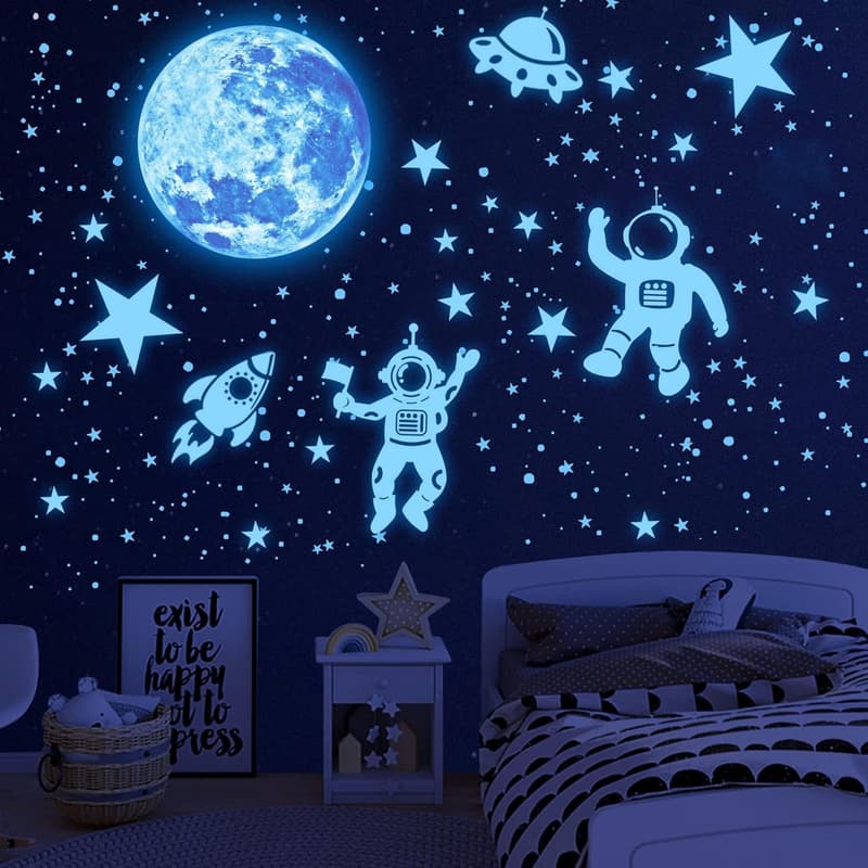 Glow in the Dark Astronaut Wall Decals for Kids' Bedrooms