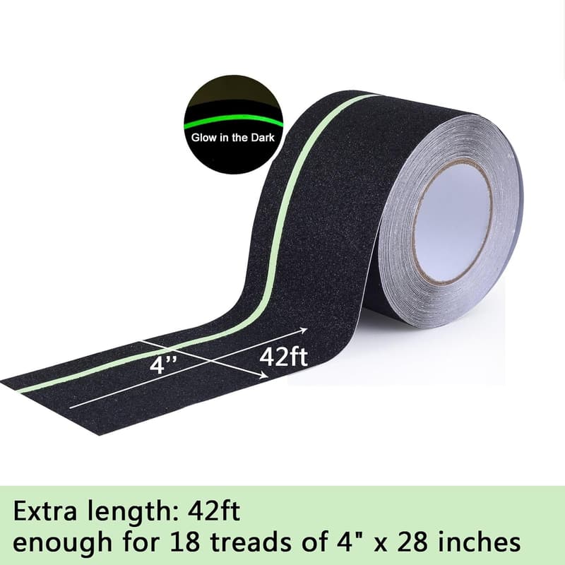 Glow-in-the-Dark Anti-Slip Grip Tape for Stairs, 4