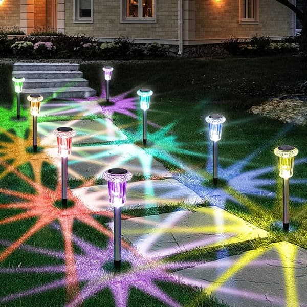 Solar Pathway Lights - 10 Pack Color Changing Outdoor Decor