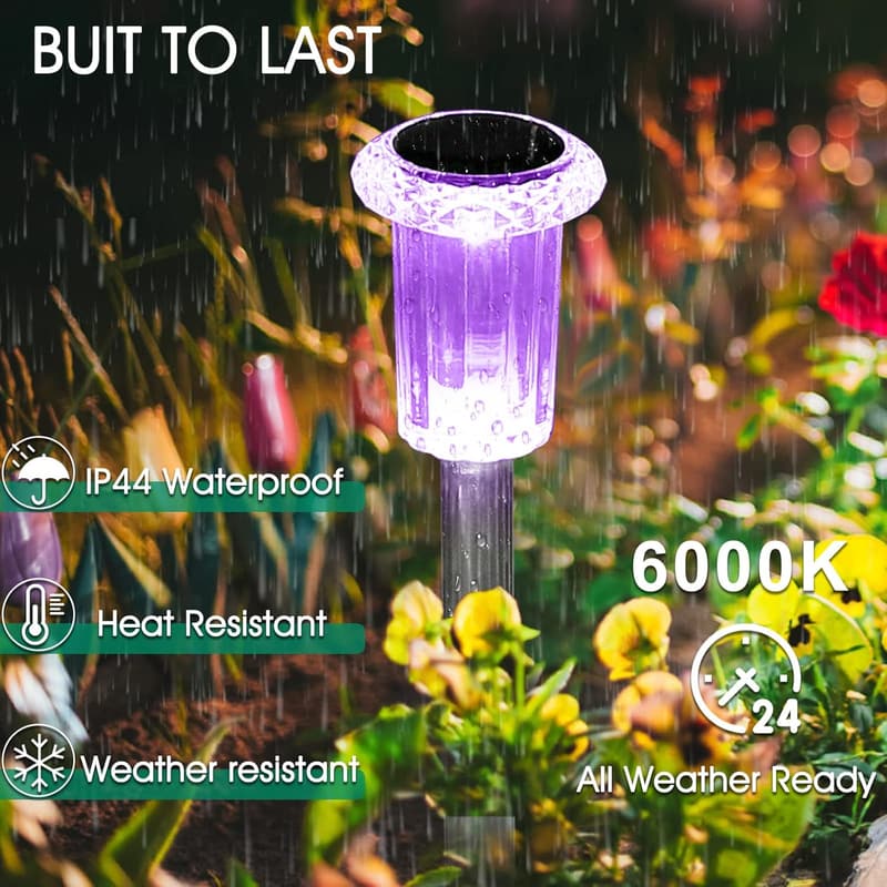 Solar Pathway Lights - 10 Pack Color Changing Outdoor Decor