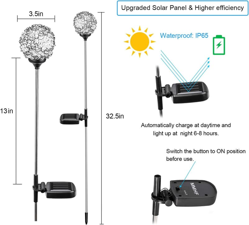 Upgraded Multi-Color Solar Garden Lights - 2-Piece Set