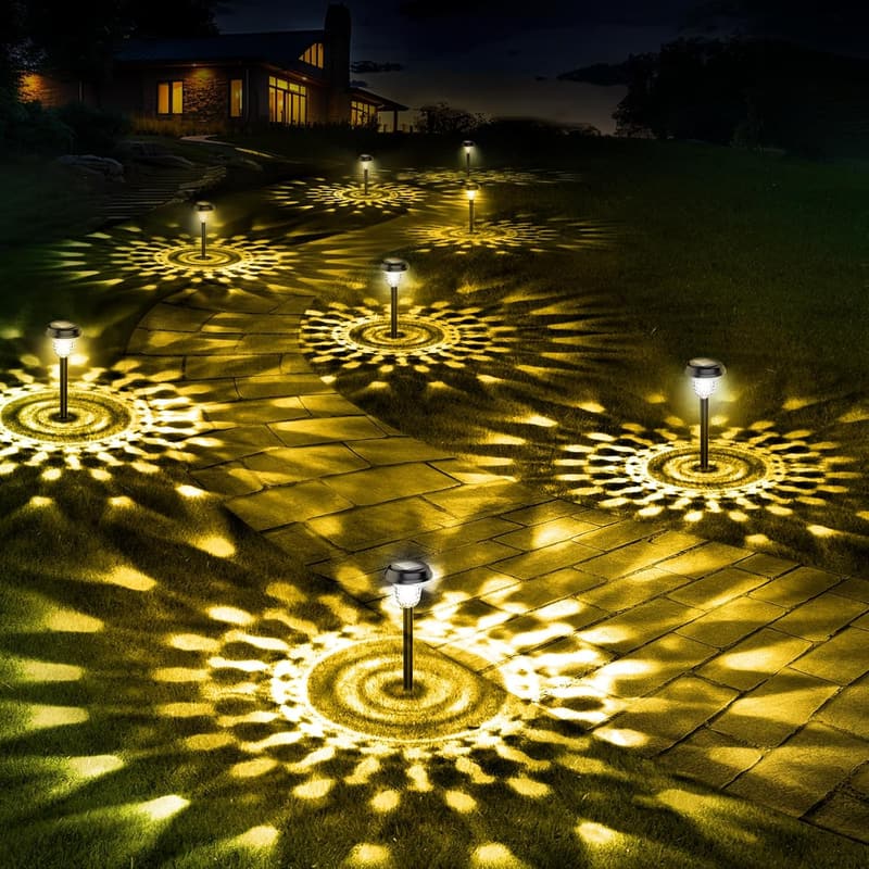 10-Pack Waterproof Solar Lights for Outdoor Pathways