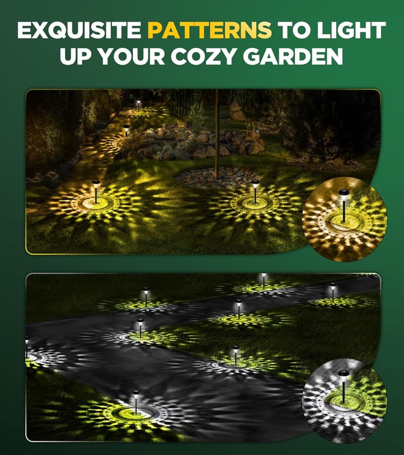 10-Pack Waterproof Solar Lights for Outdoor Pathways