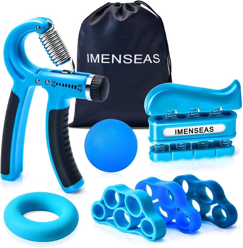 Adjustable Grip Strength Trainer Set with Finger Stretcher Bands