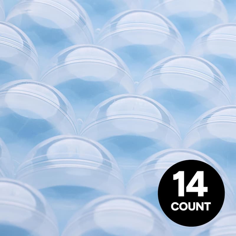 Clear Plastic Vending Machine Capsules - 14 Pack for DIY Crafts