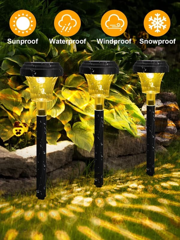 RGB Color Changing Solar Pathway Lights - 8 Pack, Waterproof
