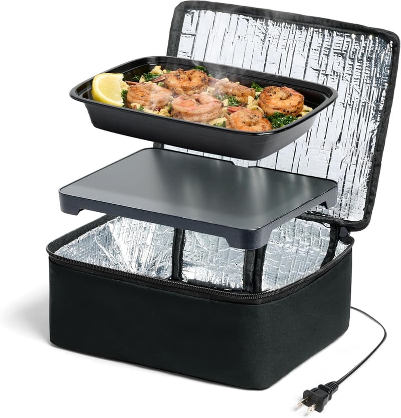 Portable Electric Food Warmer Lunch Box for Work - Black