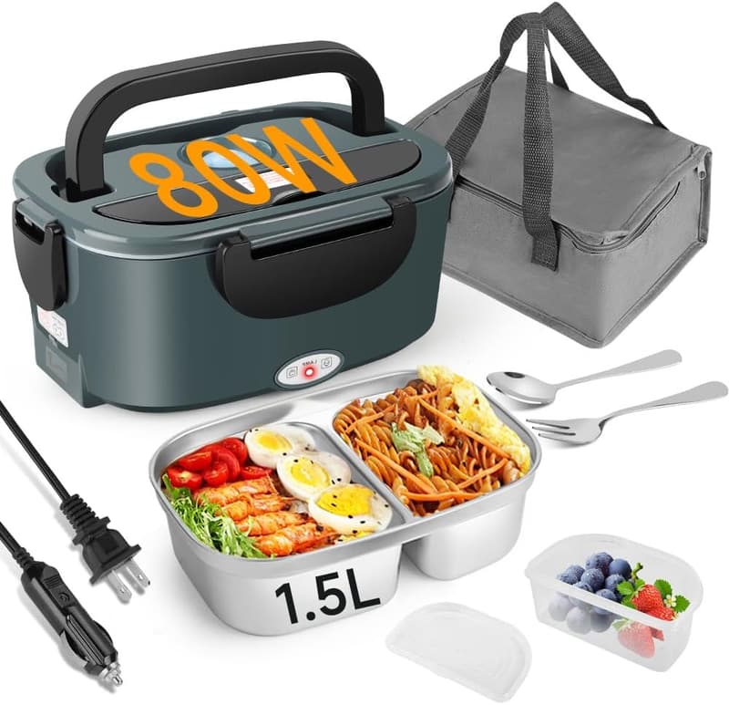 Portable Electric Lunch Box 1.5L with Removable Stainless Steel Container