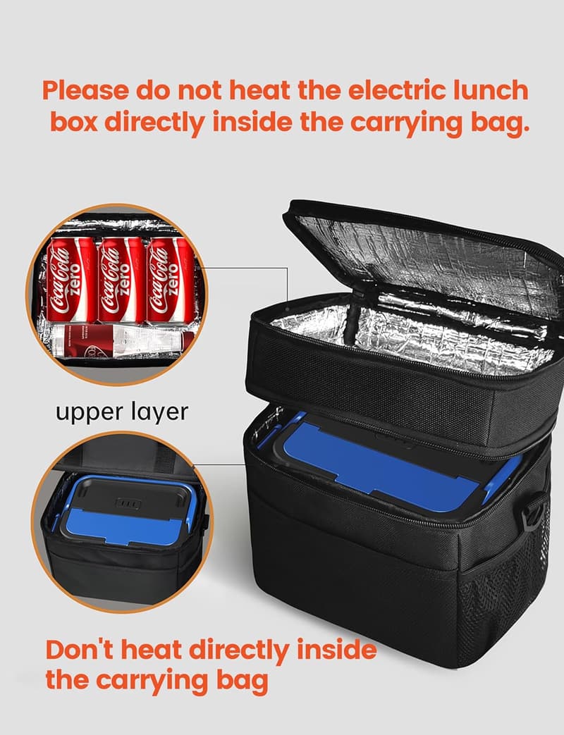 Rechargeable Self-Heating Lunch Box for Travel & Office Meals