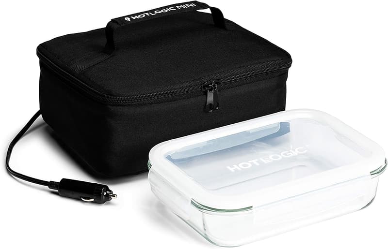 Portable Electric Lunch Box Food Heater with Glass Container - Black