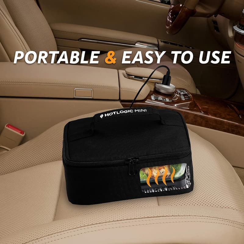 Portable Electric Lunch Box Food Heater with Glass Container - Black