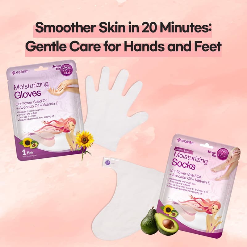 Moisturizing Hand & Foot Masks with Sunflower & Avocado Oil
