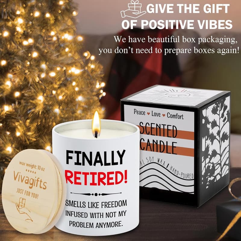 Retirement Lavender Scented Candle for Coworkers and Friends