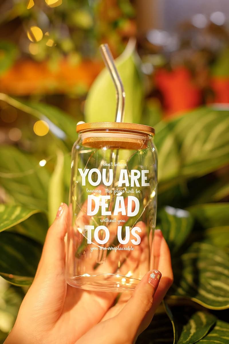 Coworker Farewell Gift - 16 Oz Coffee Glass for New Job