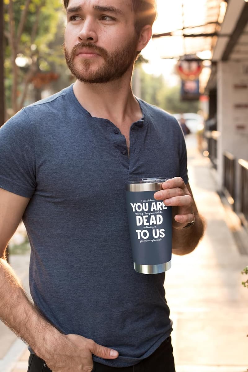 Farewell Gifts - 20 oz Navy Tumbler for Coworkers