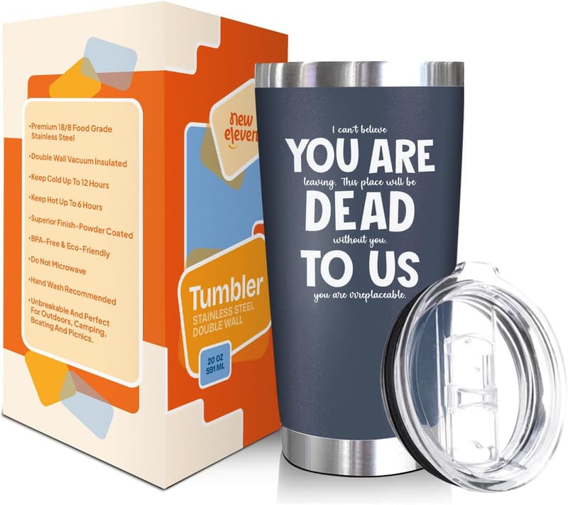Farewell Gifts - 20 oz Navy Tumbler for Coworkers