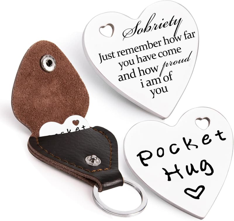 Long Distance Gift: Double-Sided Pocket Hug Token with Keychain