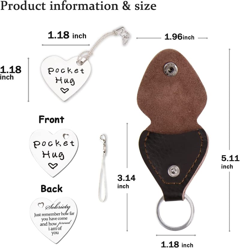 Long Distance Gift: Double-Sided Pocket Hug Token with Keychain