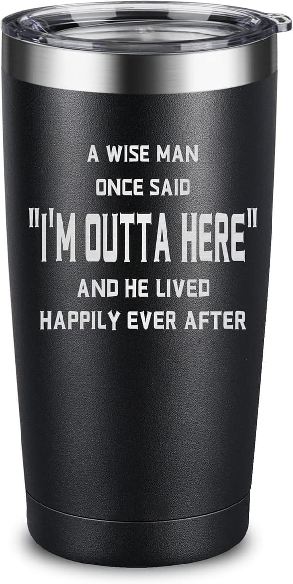 Retirement Gift - Engraved 20 oz Black Tumbler for Men