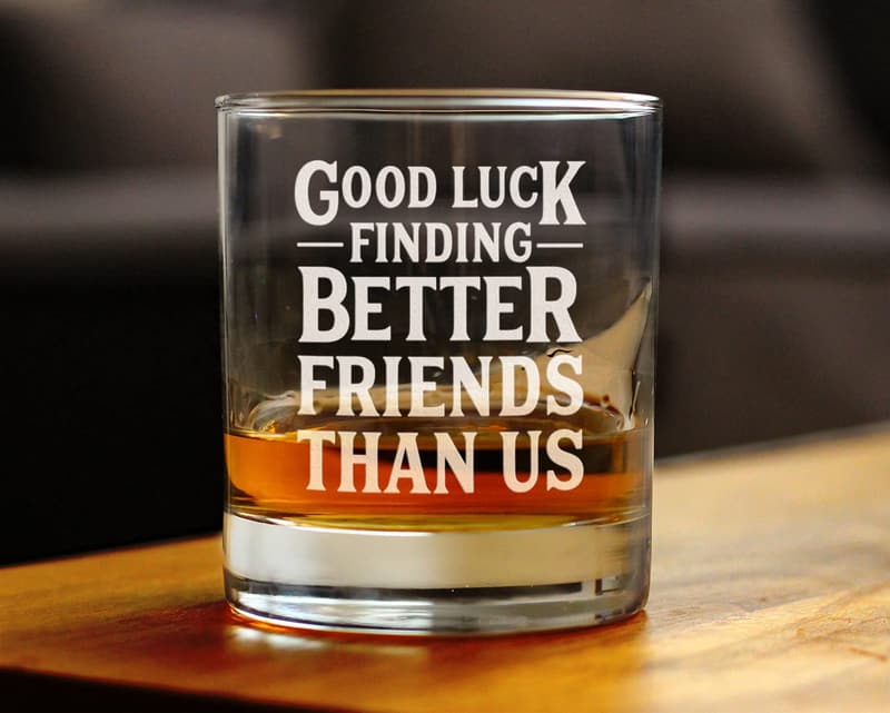 Funny Farewell Gift - Good Luck Whiskey Rocks Glass - 10.25 oz
